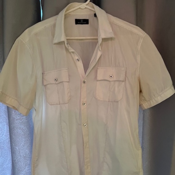 7 Diamonds white cotton short sleeve shirt - Picture 1 of 4